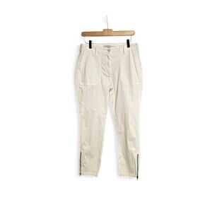 Guideboat Co. Ply the Waters Cream Mid Rise Zip Ankle Pants Women's Size 27